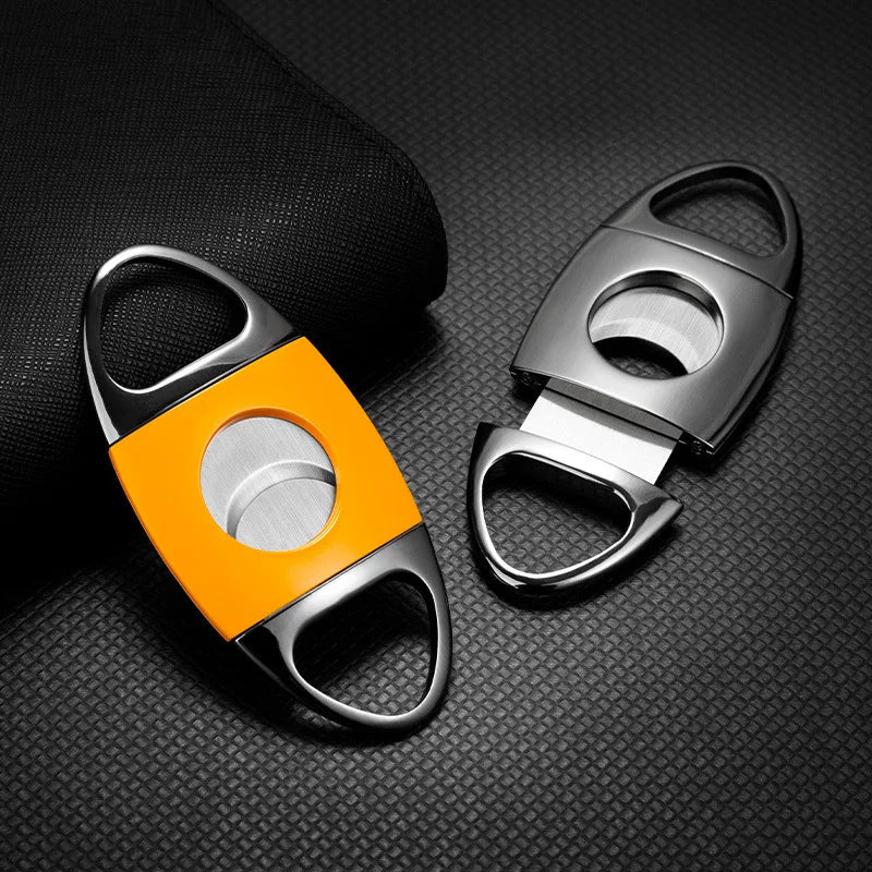 Travel Cigar Accessory Kit, Straight Torch Lighter & Stainless Steel Scissors Cutter&Portable Ashtray, Gift Box for Smoking Men
